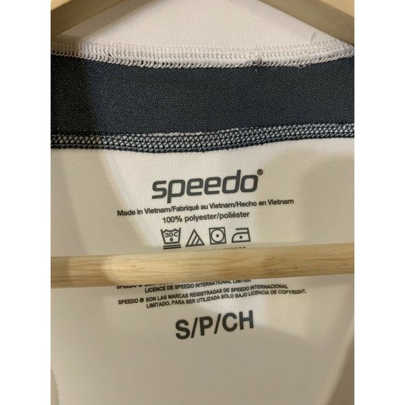 NEW Men's Sz S Speedo UV Block the Burn Shirt‎ White - Picture 4 of 8